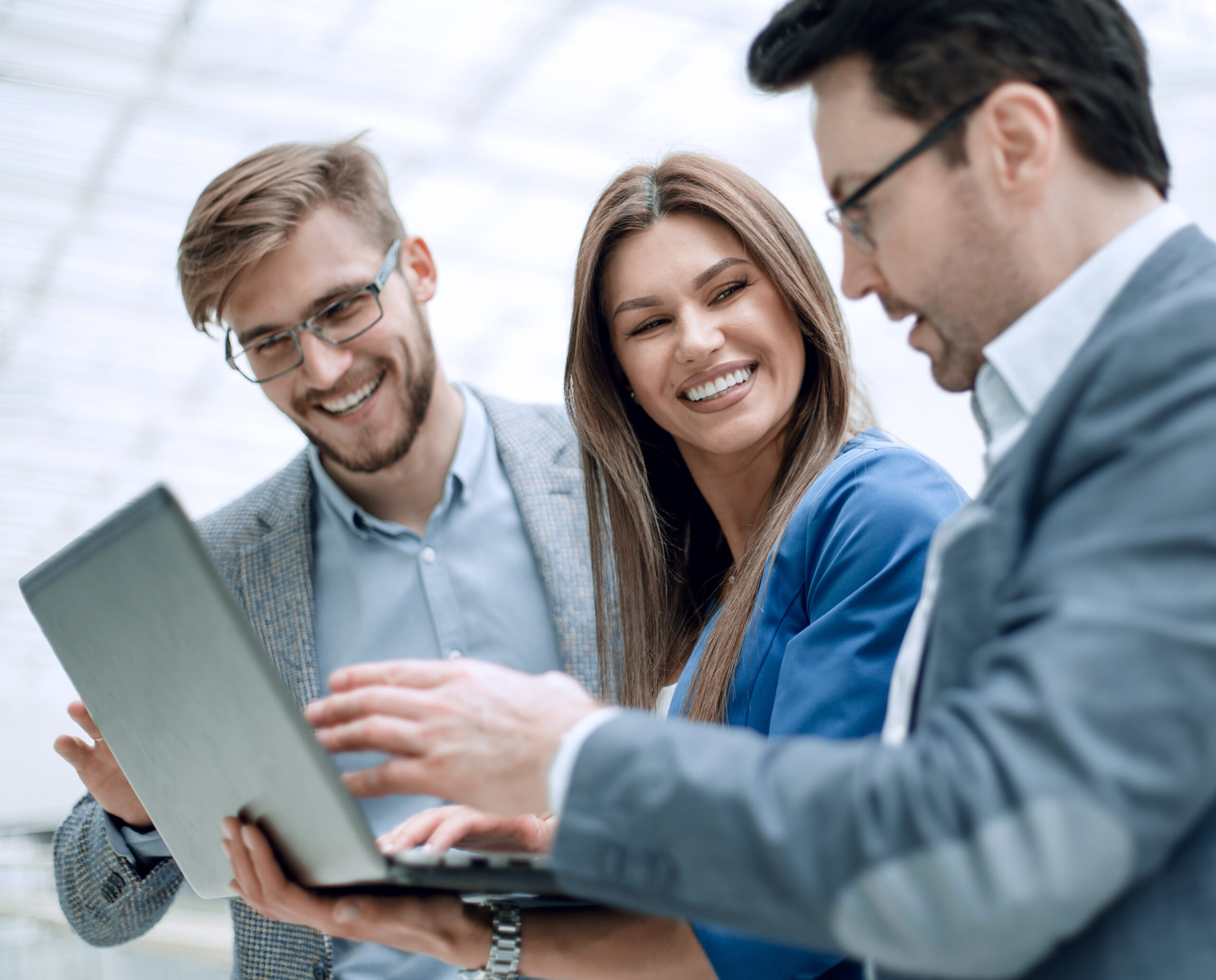 Business people engaging with a premium brand